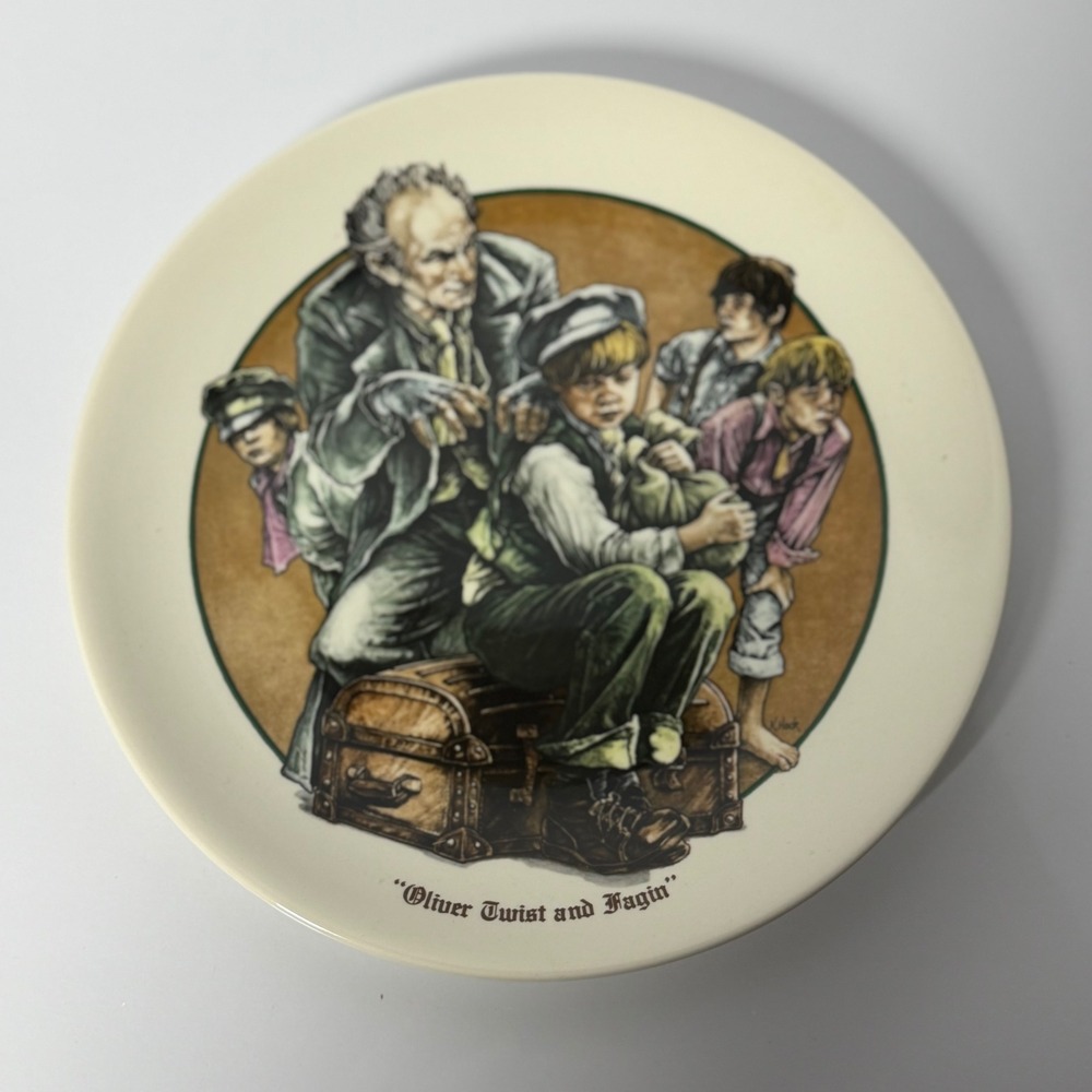 Wedgwood Oliver Twist and Fagin Collector Plate Konrad Hack Limited Edition COA
